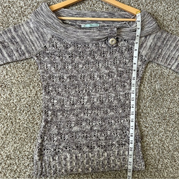 🦋 Maurices Purple Cream Off the Shoulder Scoop Neck Short Sleeve Sweater Casual - Picture 5 of 6